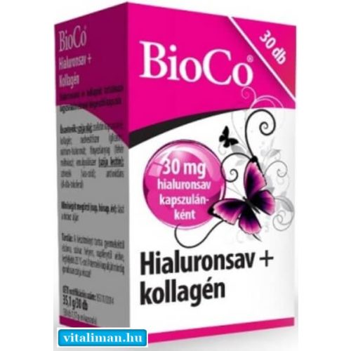 BioCo Hialuronsav + kollagén - 30 db