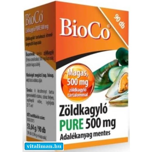 BioCo Zöldkagyló PURE 500 mg - 90 db