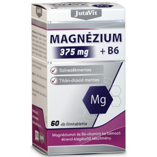 JutaVit Magnézium 375 mg + B6 vitamin - 60 db