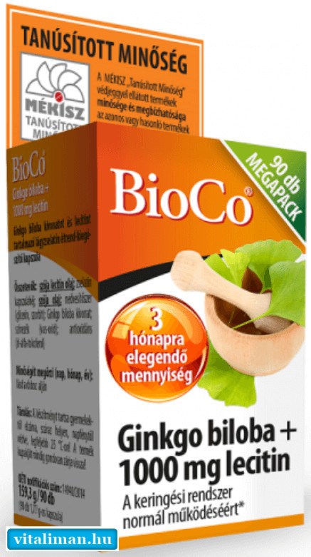 BioCo Ginkgo biloba + lecitin - 90 kapszula